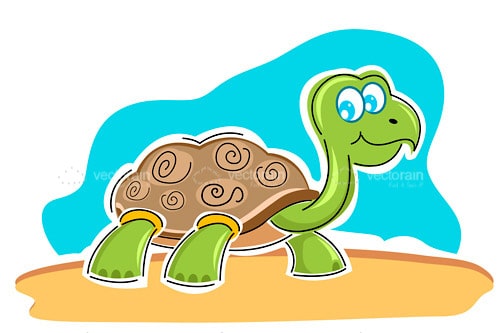 Illustrated Happy Turtle Design